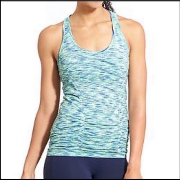 Athleta Racerback Fastest Track Blue Space Dye Tank Top - Picture 1 of 10